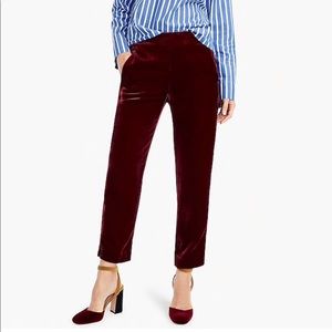 J. Crew pull-on easy pant in Burgundy Velvet